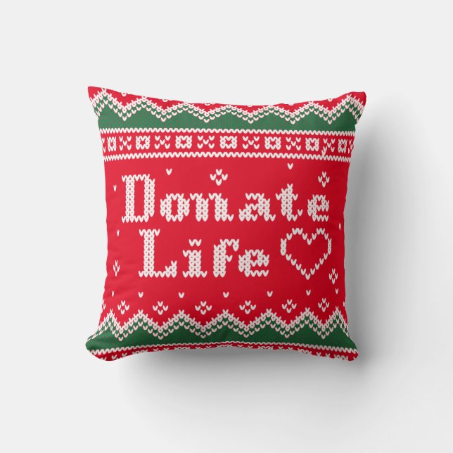 Coussin Transplanter faire un don de vie Vilain pull de No (Recto)