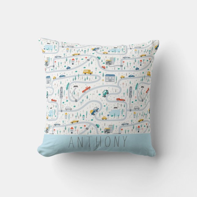 Coussin Transport Voitures et Camions (Recto)