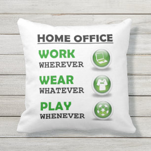 Coussin Travail à domicile Bureau drôle