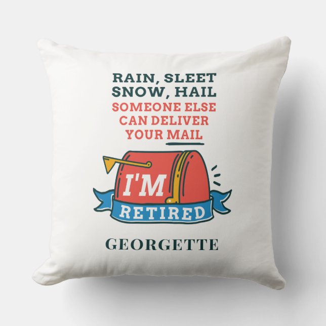 Coussin Travailleur postal retraité Retraite Personnalisée (Recto)