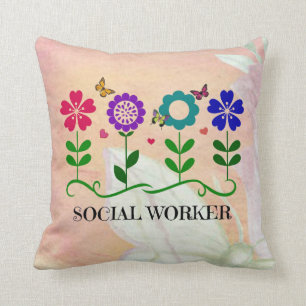 Coussin Travailleur social, Pastel Springtime Design,