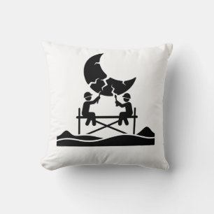 Coussin Travailleurs de la réparation de la lune fissurée