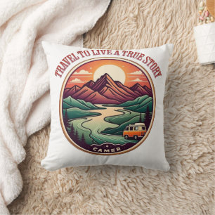 Coussin Travel Real Story Tee — Pas de faux badge de voyag