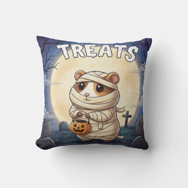 Coussin Treats – Mummy Guinea Pig Halloween TinyFur  (Recto)