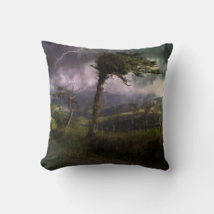 Coussin Tree Blowing in the Wind During a Thunder Storm