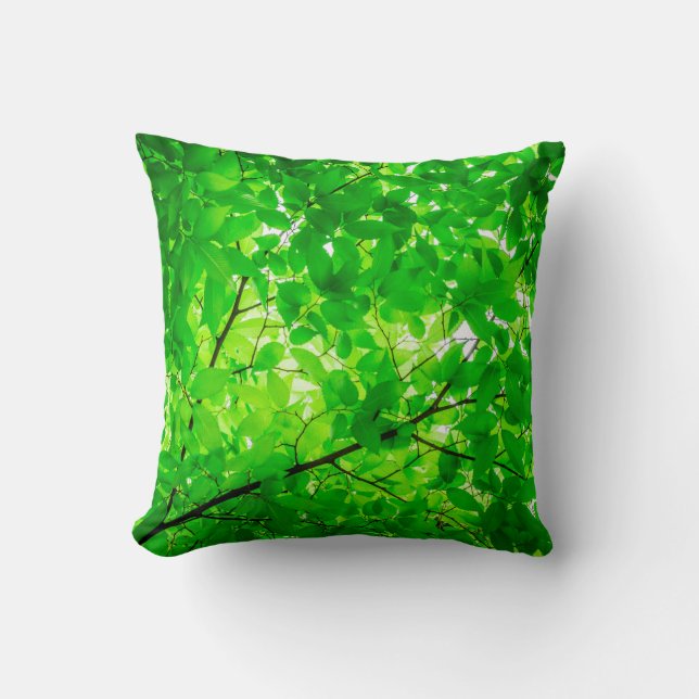 Coussin Tree leaf twig texture pattern (Recto)