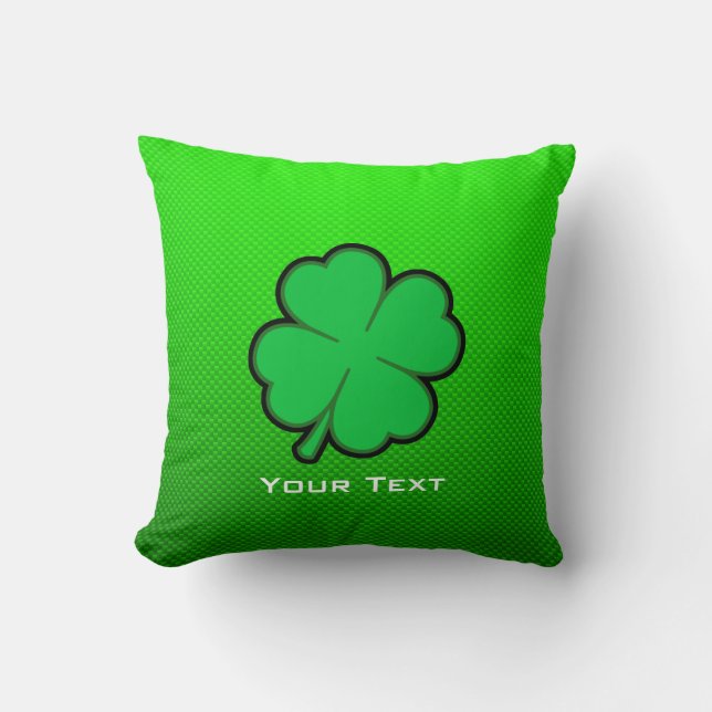 Coussin Trèfle de feuille du vert quatre (Recto)
