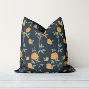 Coussin Trèfle de Prairie Botanique Rétro Jardin de Minu