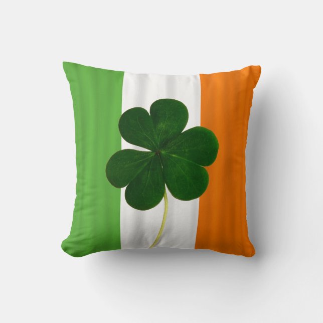 Coussin Trèfle irlandais de shamrock de drapeau du jour de (Recto)