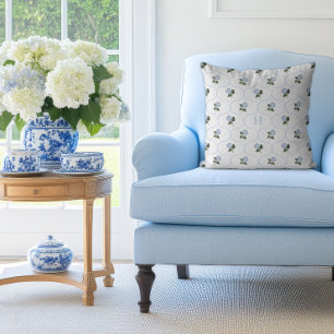 Coussin Trellis de l'Hydrange Bleue Monogramme  