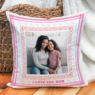 Coussin Trellis Fantaisiste, Points et Photos Je t'aime