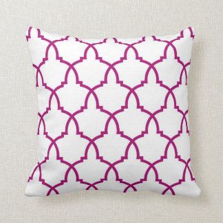 Coussin Trellis géant de prune d'urne avec le blanc