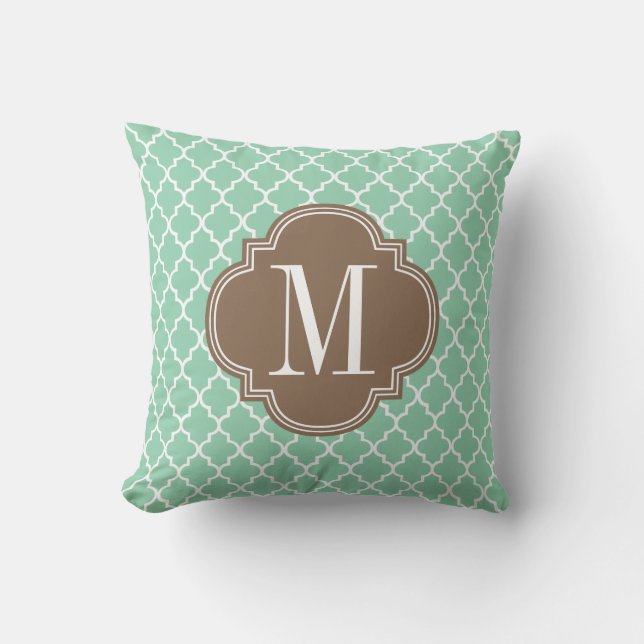 Coussin Trellis marocain en bon état de tuiles d'obscurité (Recto)