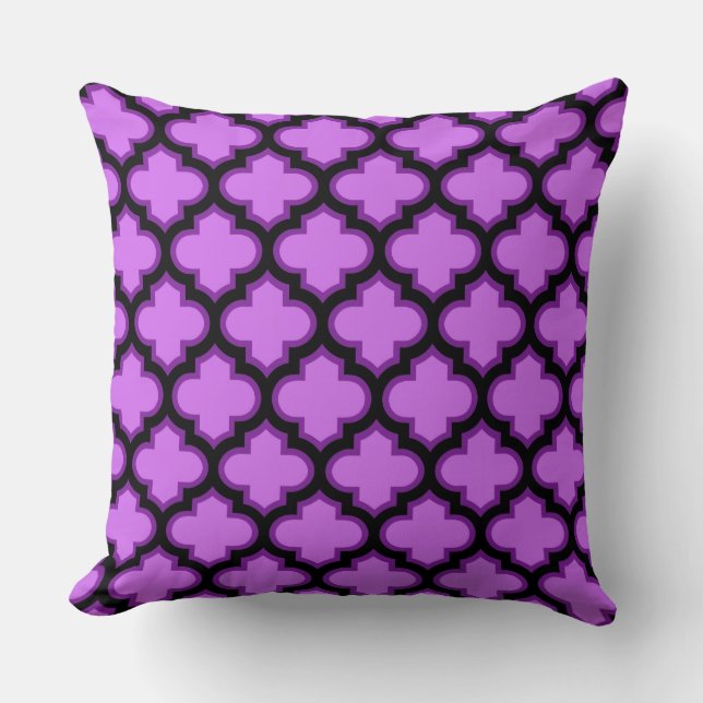 Coussin Trellis noir pourpre (Recto)