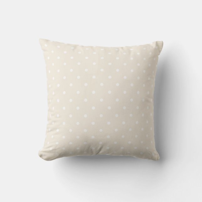 Coussin Trend Couleur Modèle beige crème Pois blanc (Recto)