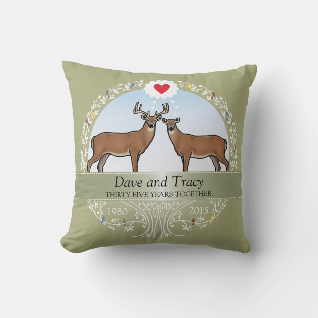 Coussin Trente-cinquième anniversaire, mâle et daine de (Recto)