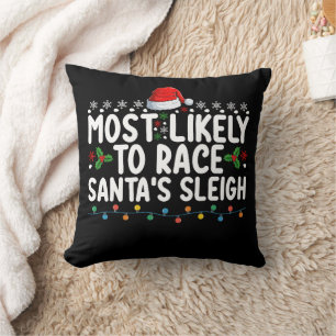 Coussin Très Probable De Course Père Noël Sleigh Christmas