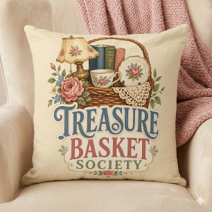 Coussin Trésor Corbeille Société Cottagecore