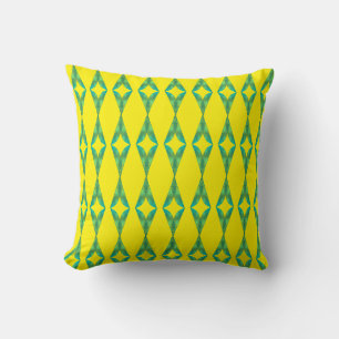 Coussin Triangels Turquoise Motif géométrique Jaune