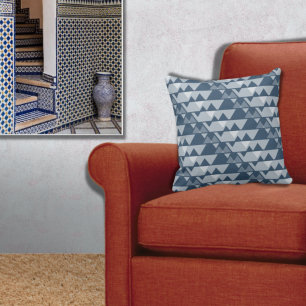 Coussin Triangle Bleu Quirky Motif Jagged - Pilote
