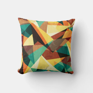 Coussin Triangle coloré Texture de l'effet bois