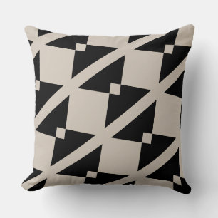 Coussin Triangle géométrique noir et ivoire Cuisine modern