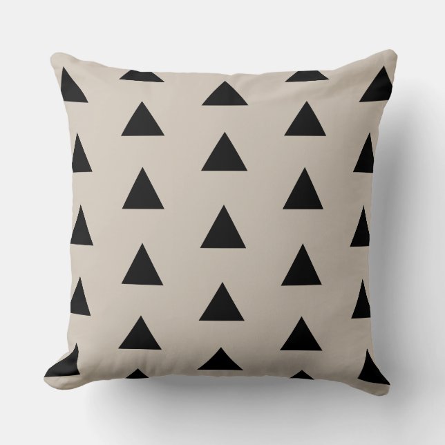 Coussin Triangle géométrique noir et ivoire Cuisine modern (Recto)