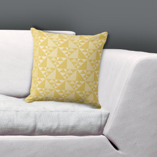 Coussin Triangle jaune géométrique ethnique Motif répété