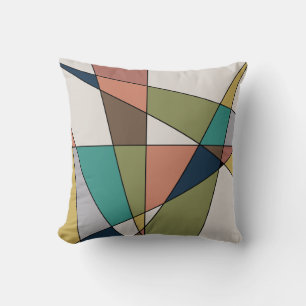 Coussin Triangle moderne du milieu du siècle Abstrait