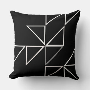 Coussin Triangle noir et blanc géométrique