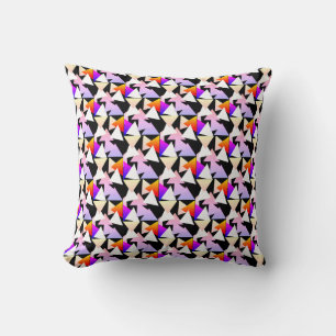 Coussin Triangle Pyramide Art Abstrait Violet Rose