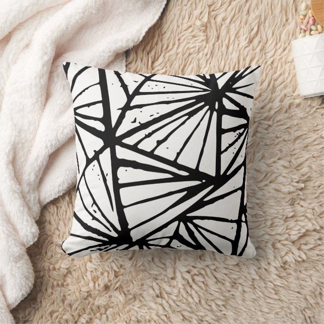 Coussin Triangles Abstraits Lin d'impression (Couverture)