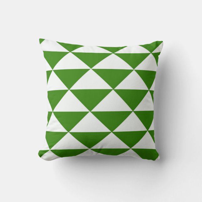 Coussin Triangles de vert et de blanc d'herbe (Recto)