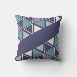 Coussin Triangles géométriques rétro multicolores