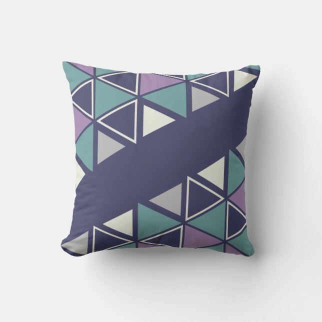 Coussin Triangles géométriques rétro multicolores (Recto)