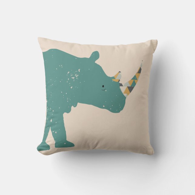 Coussin Triangles géométriques Rhino Cushion (Recto)