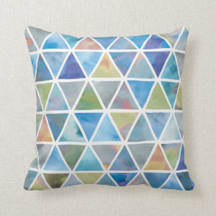Coussin Triangles modernes dans multicolore
