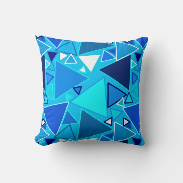 Coussin Triangles modernes de la moitié du siècle, nuances (Recto)