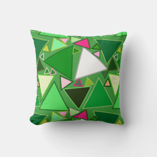 Coussin Triangles Modernes Du Milieu Du Siècle, Lime Vert 