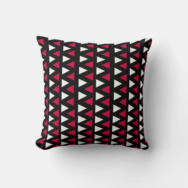 Coussin Triangles noir, rouge et blanc (Recto)