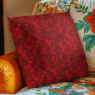 Coussin Triangles rouges modernes Chic et géométrique élég