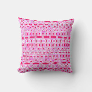 Coussin Tribal Batik - tons roses et orchidées