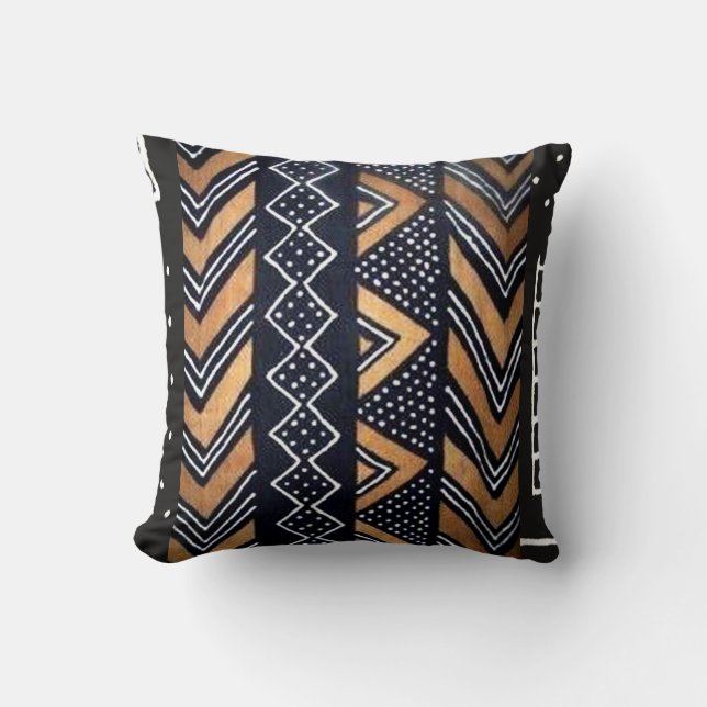 Coussin Tribal d'Afrique Abstraite (Recto)