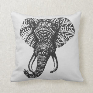 Coussin tribal d'éléphant