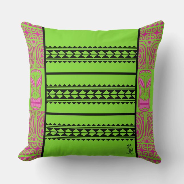 Coussin Tribal Ethnic Throw Pillow (Front)