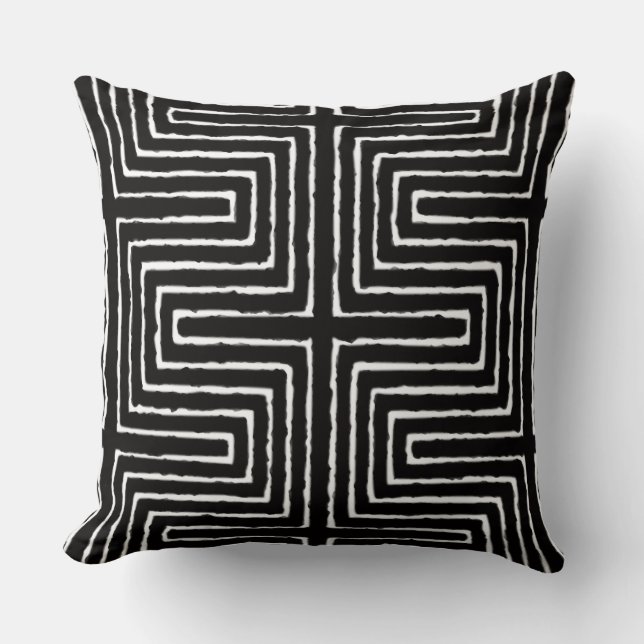 Coussin Tribal Maze Boud Clod Motif Africain (Recto)