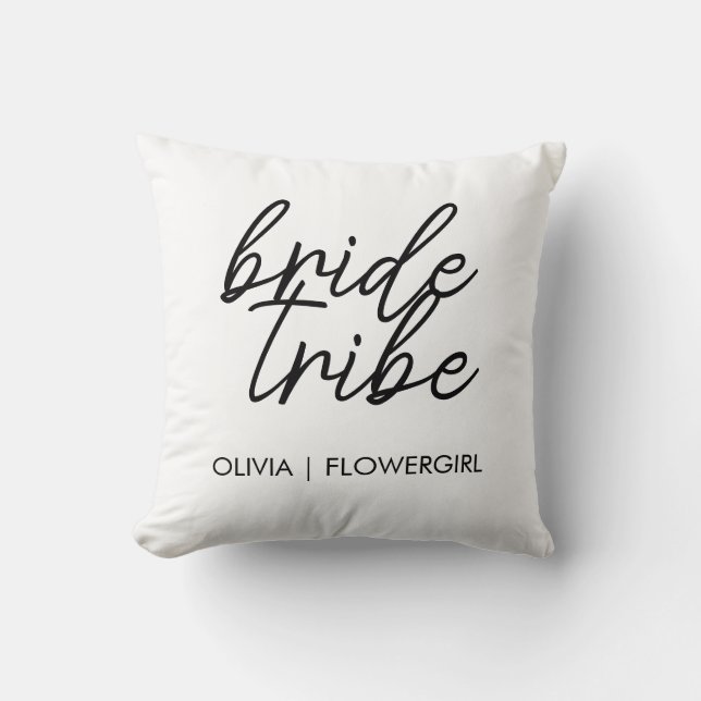 Coussin Tribe de mariée | Fleur moderne (Recto)