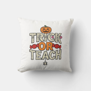 Coussin Trick Or Teach Halloween Professeur Vintage Vector