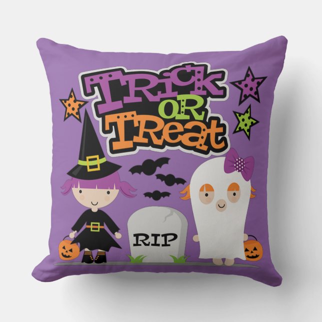 Coussin Trick or Treat Little Witch and Ghost (Recto)