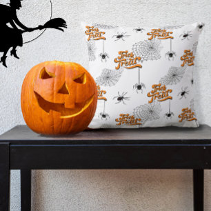 Coussin Trick or Treat Typography w/Spiders Pattern ID680